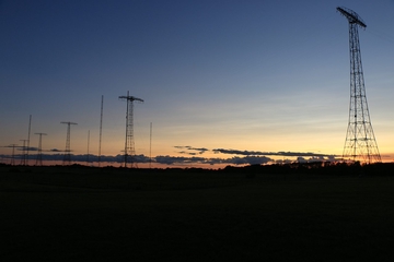 Sendemasten von Grimeton am Abend